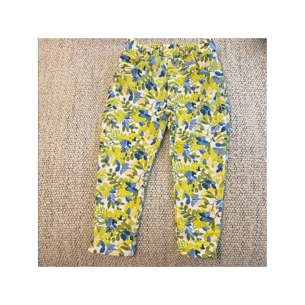 Mayoral Baby Girl Floral Print Pants Yellow Green Blue 12M 80cm